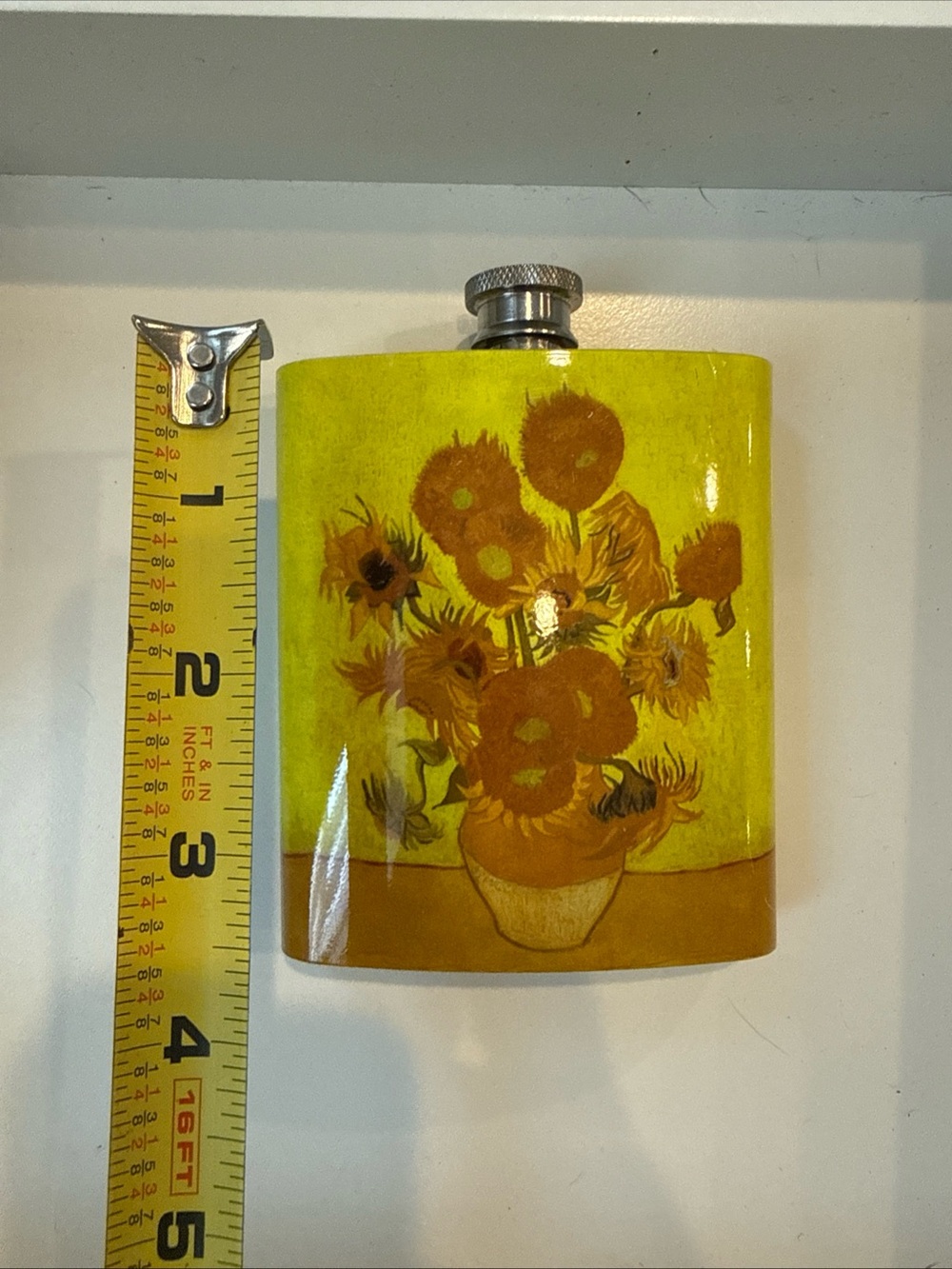 Sunflower Art Flask - Yellow Floral Design